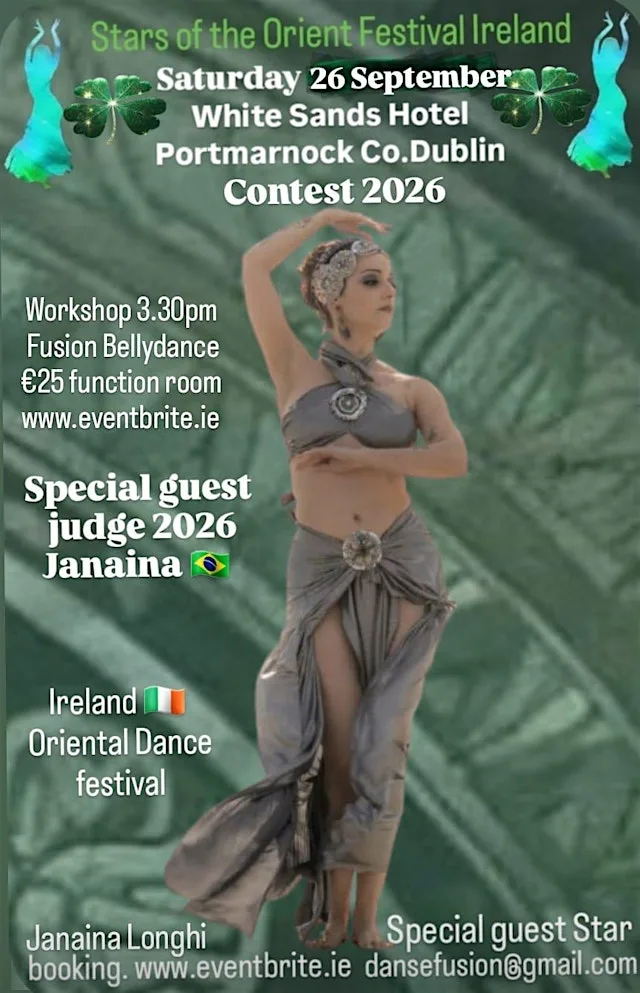 FUSION BELLYDANCE WORKSHOP WITH JANAINA LONGHI at White Sands Hotel Portmarnock