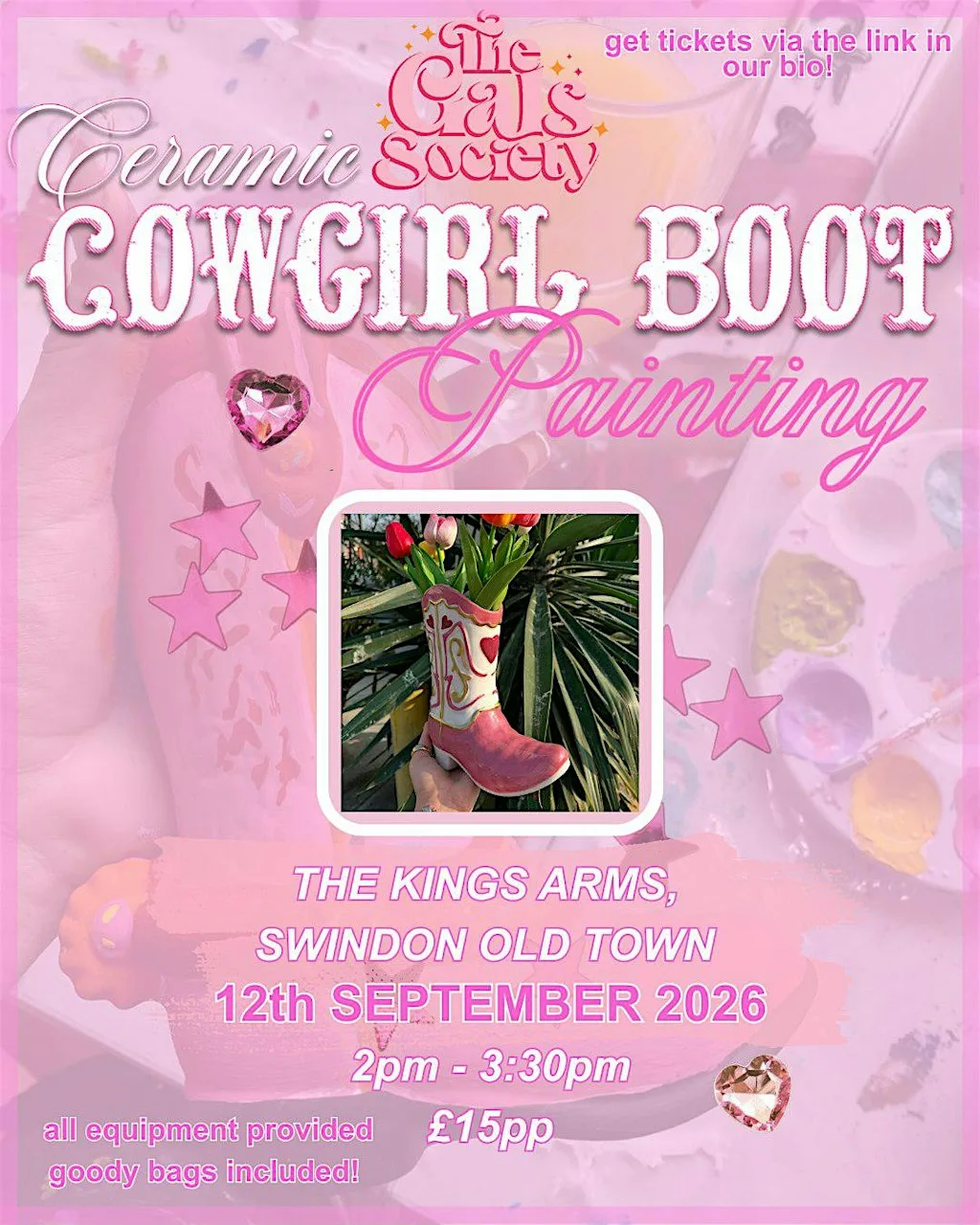 Ceramic Cowgirl Boot Painting! at The Kings Arms