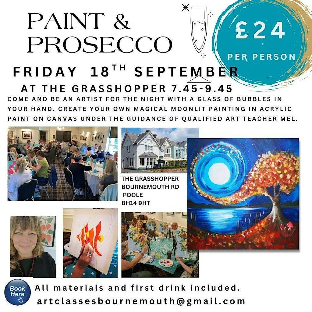 Paint & Prosecco with Art Classes Bournemouth