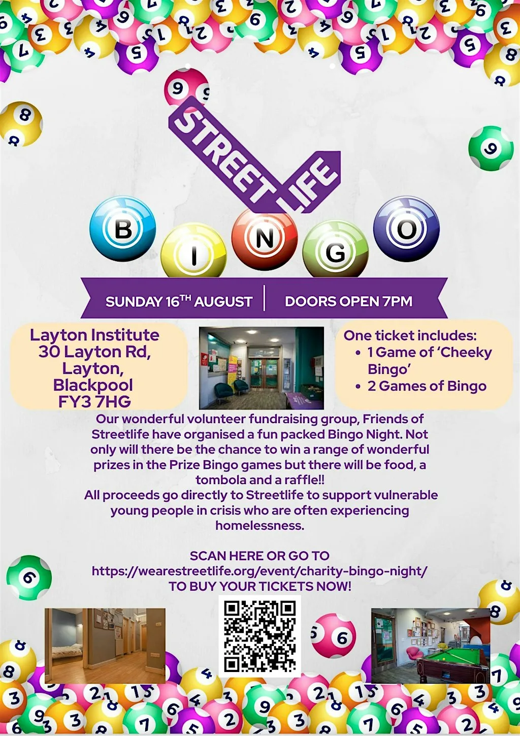 Streetlife Charity Bingo at Layton Institute
