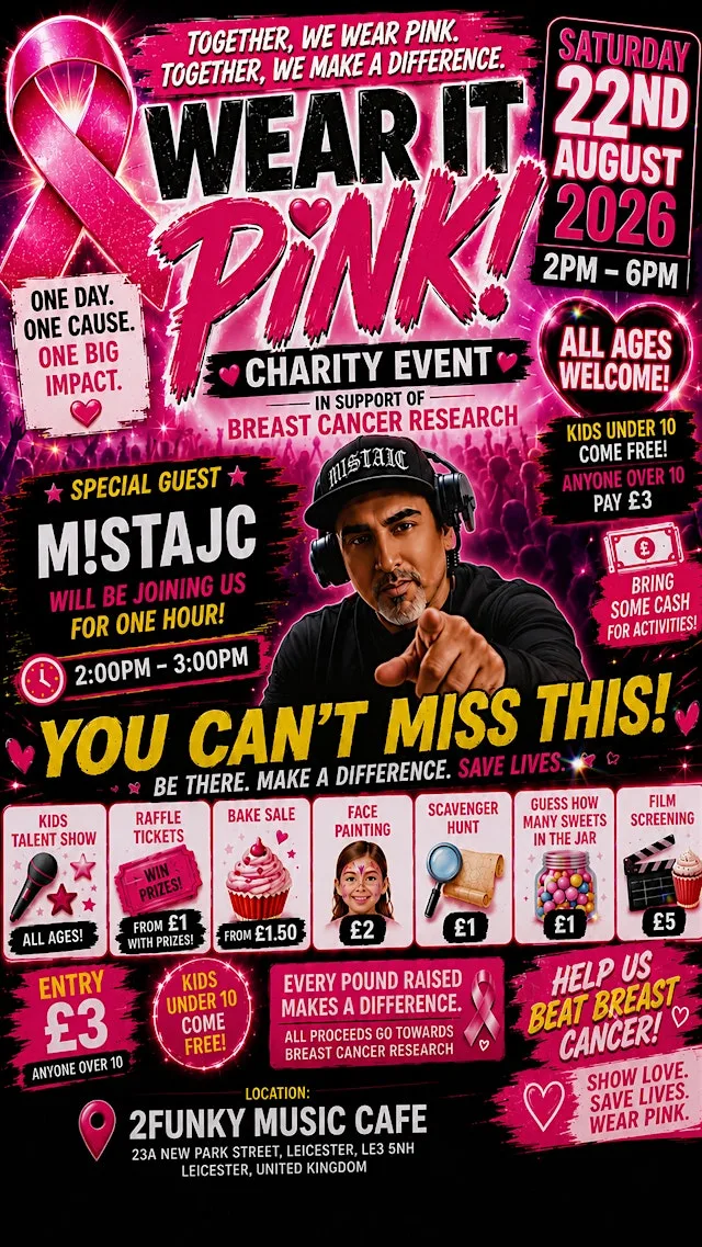 WEAR IT PINK CHARITY EVENT at 2Funky Music Cafe