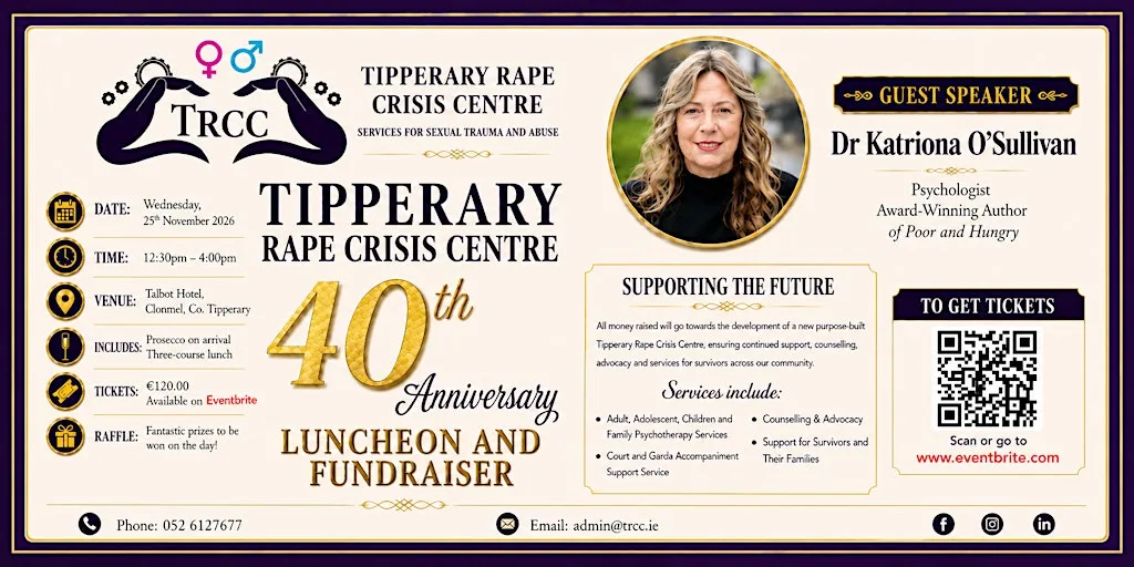 Tipperary Rape Crisis Centre, 40th Anniversary Luncheon & Fundraiser at Talbot Hotel Clonmel