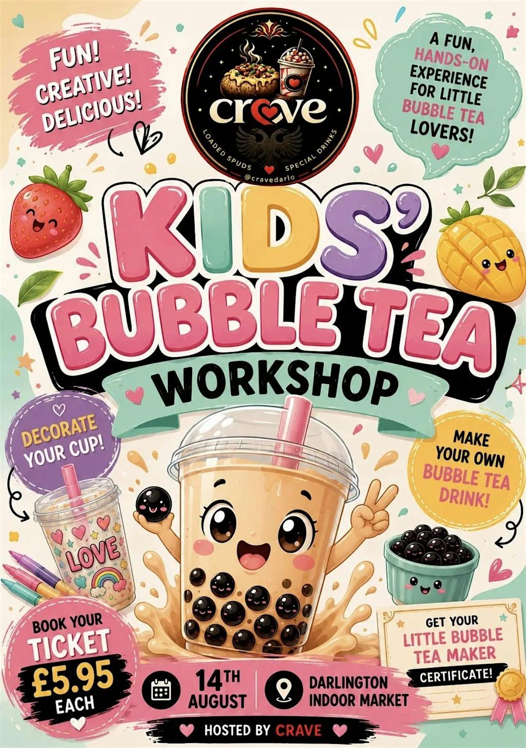 Kids Bubble Tea Workshop by Crave at Darlington Market