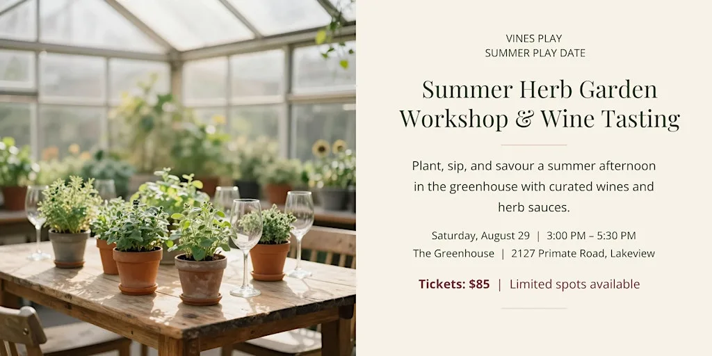 Summer Herb Garden Workshop & Wine Tasting at Primate Road
