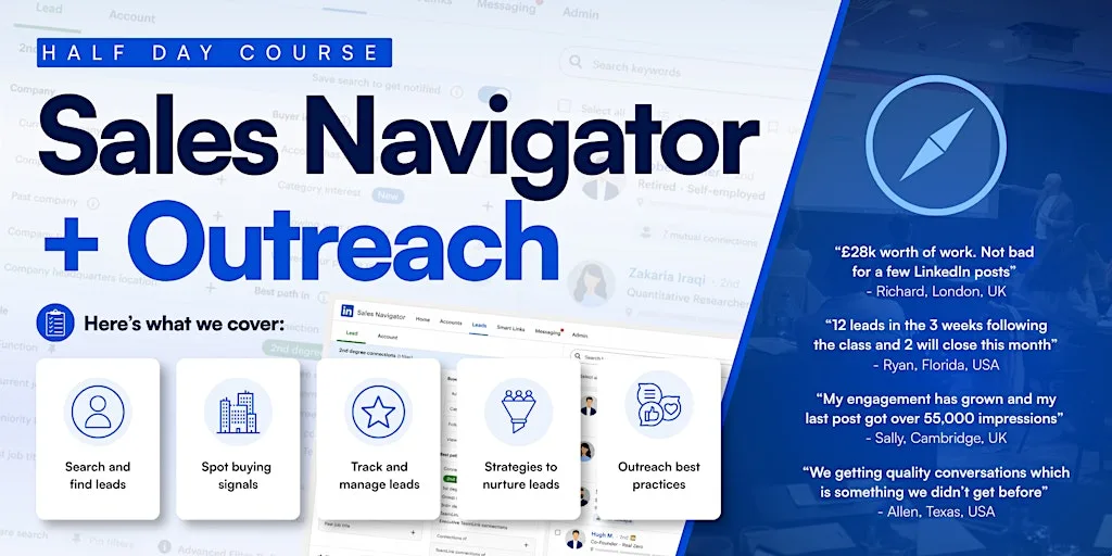 Sales Navigator & Outreach (Half Day Course) - BIRMINGHAM at Leonardo Royal Hotel Birmingham
