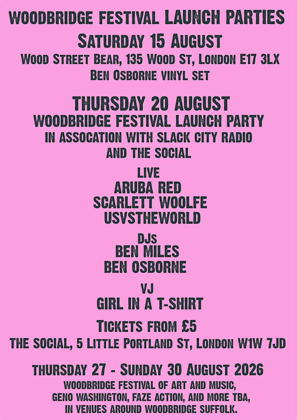Woodbridge Festival London Launch Party