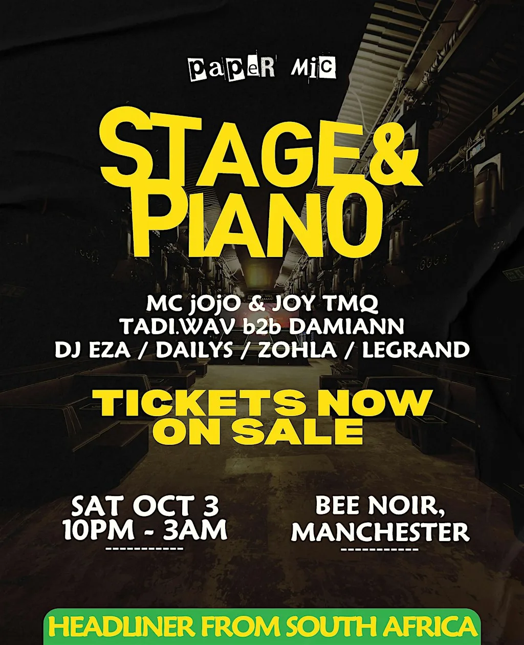 STAGE & PIANO at Bee Noir Manchester