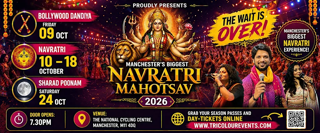 Manchester Navratri Mahotsav 2026 (Day Tickets) at The National Cycling Centre, Manchester