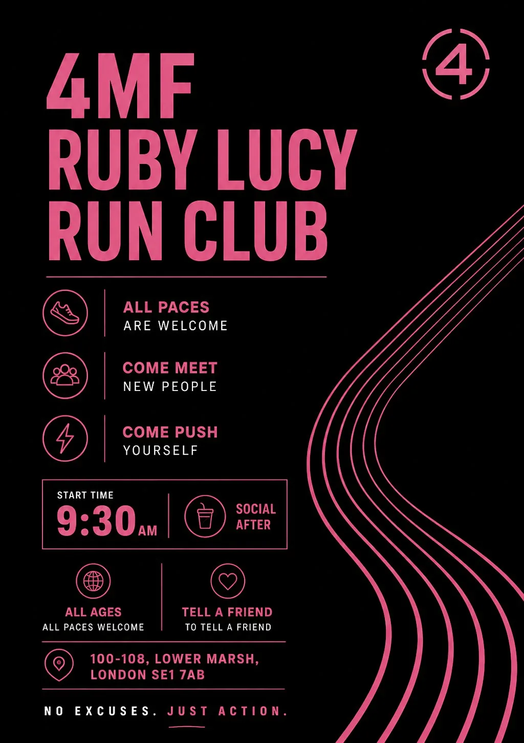 4MF x RUBY run club at Ruby Lucy Hotel London by IHG