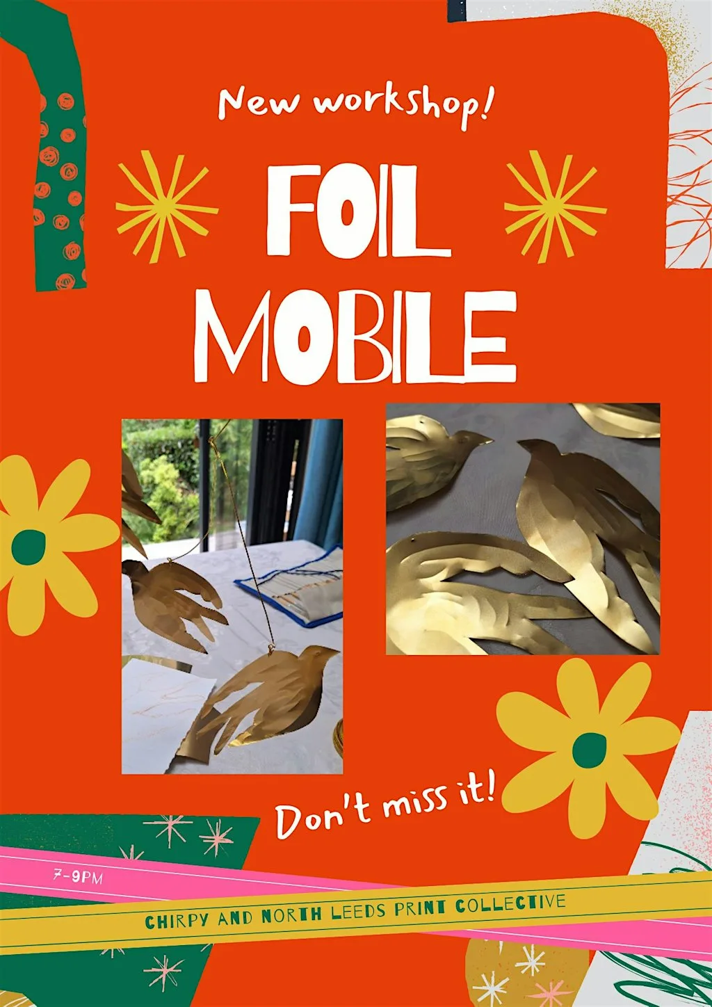 Foil mobile making workshop at Chirpy