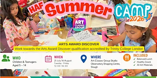 Summer Holiday Art Camp at Art Classes Group Slough - Drop in sessions