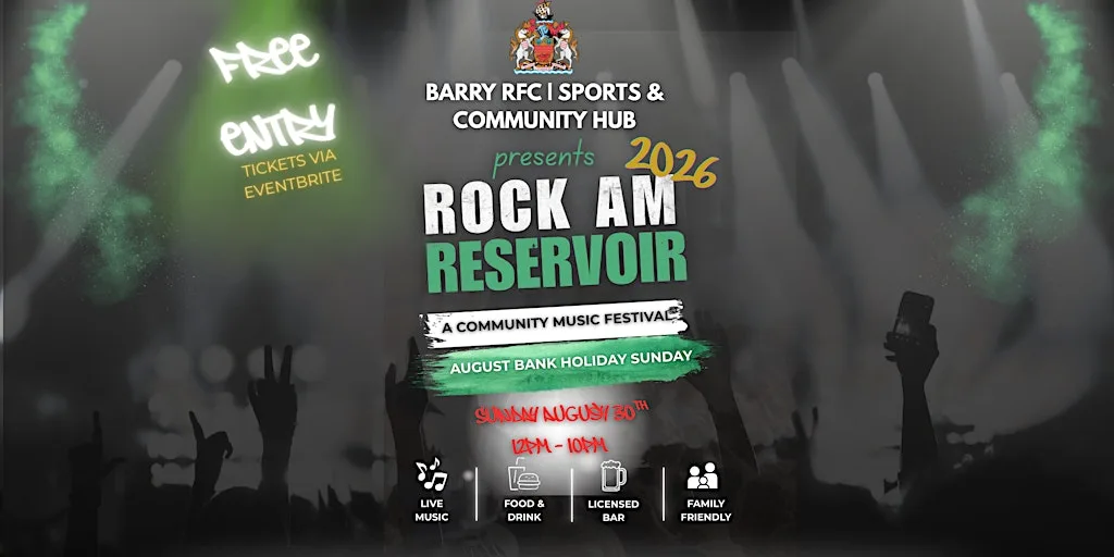 Rock am Reservoir 2026 | Barry RFC Community Music Festival at Barry Rugby Football Club