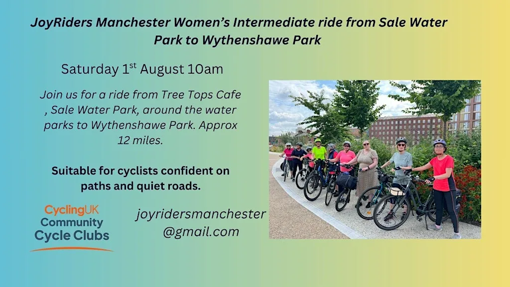 Joyriders Women's Intermediate Ride - Sale Water Park to Wythenshawe Park at Tree Tops Cafe