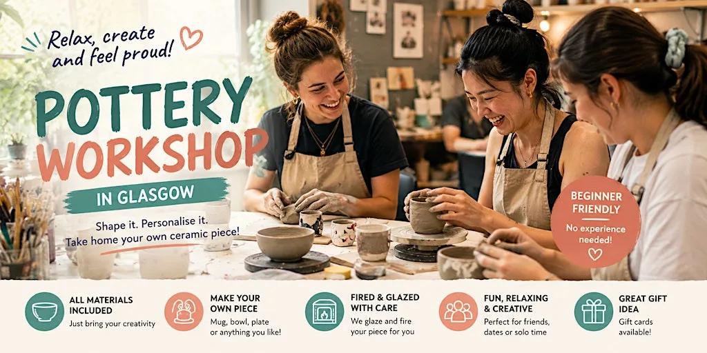 Make Your Own Pottery Mug or Bowl | Beginner Pottery Workshop in Glasgow at O&E ART CRAFT STUDIO