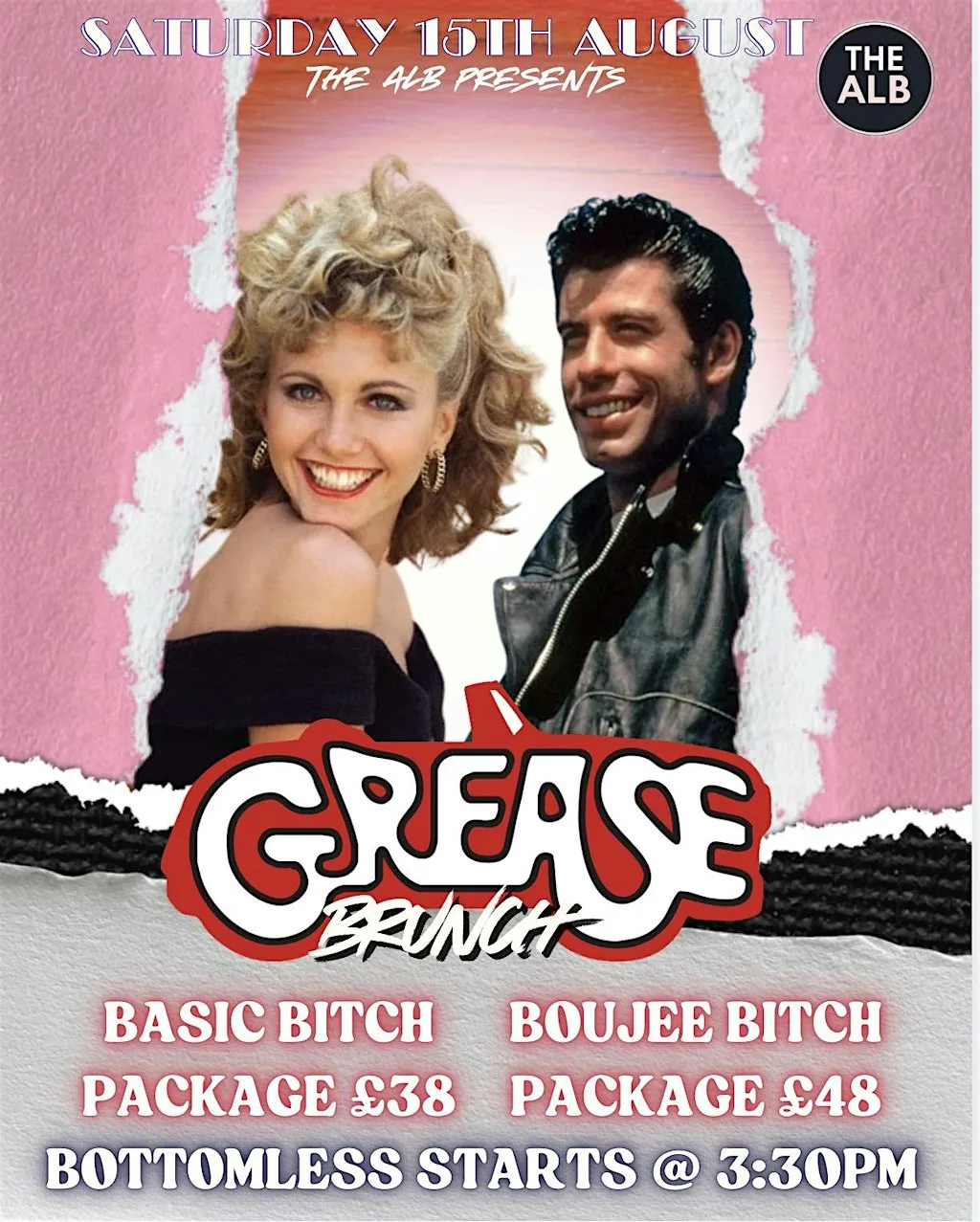 Grease Bottomless Brunch at The Alb