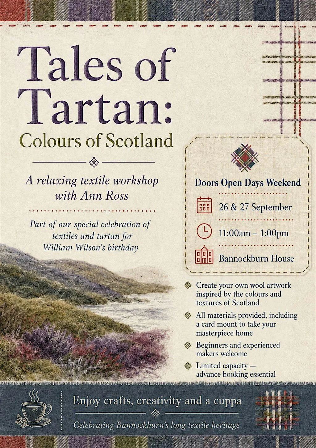 Tales of Tartan: The Colours of Scotland at Bannockburn House