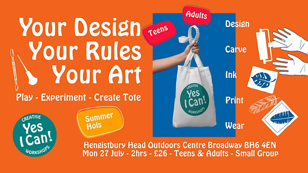 Fancy owning something no one else has this summer? Lino Print your own bag at Hengistbury Head Outdoors