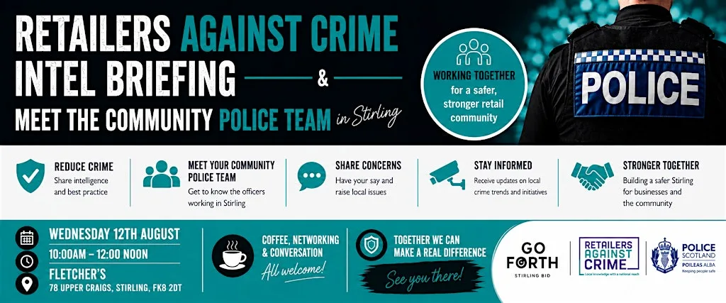 Retailers Against Crime Intel Briefing & Meet the Community Police Team at Fletcher’s - Restaurant, Bar & Rooms