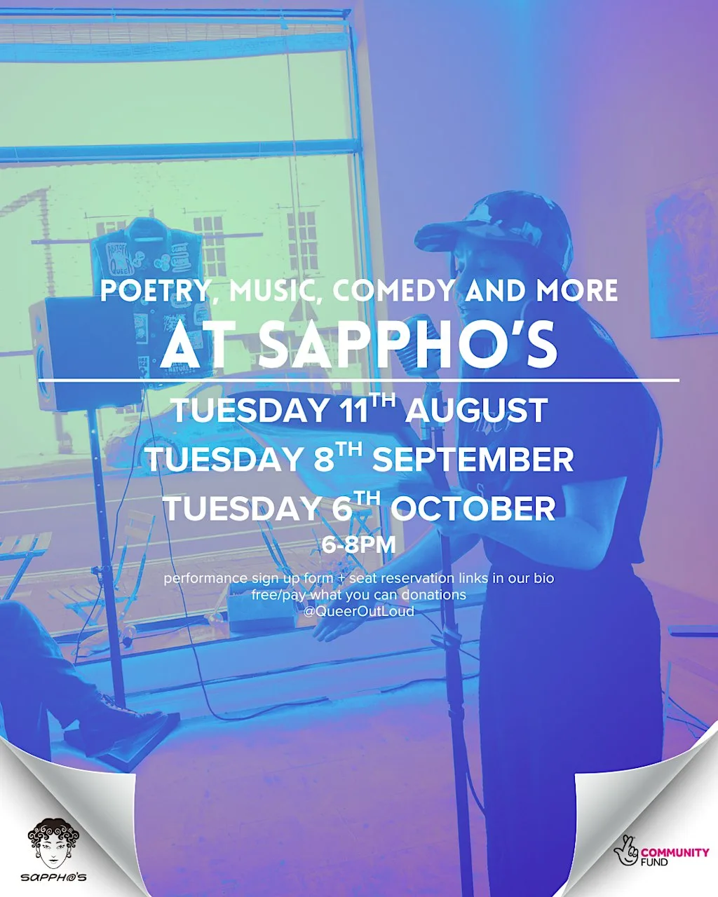 Queer Out Loud Performance Night at Sappho's Cafe & Community Space