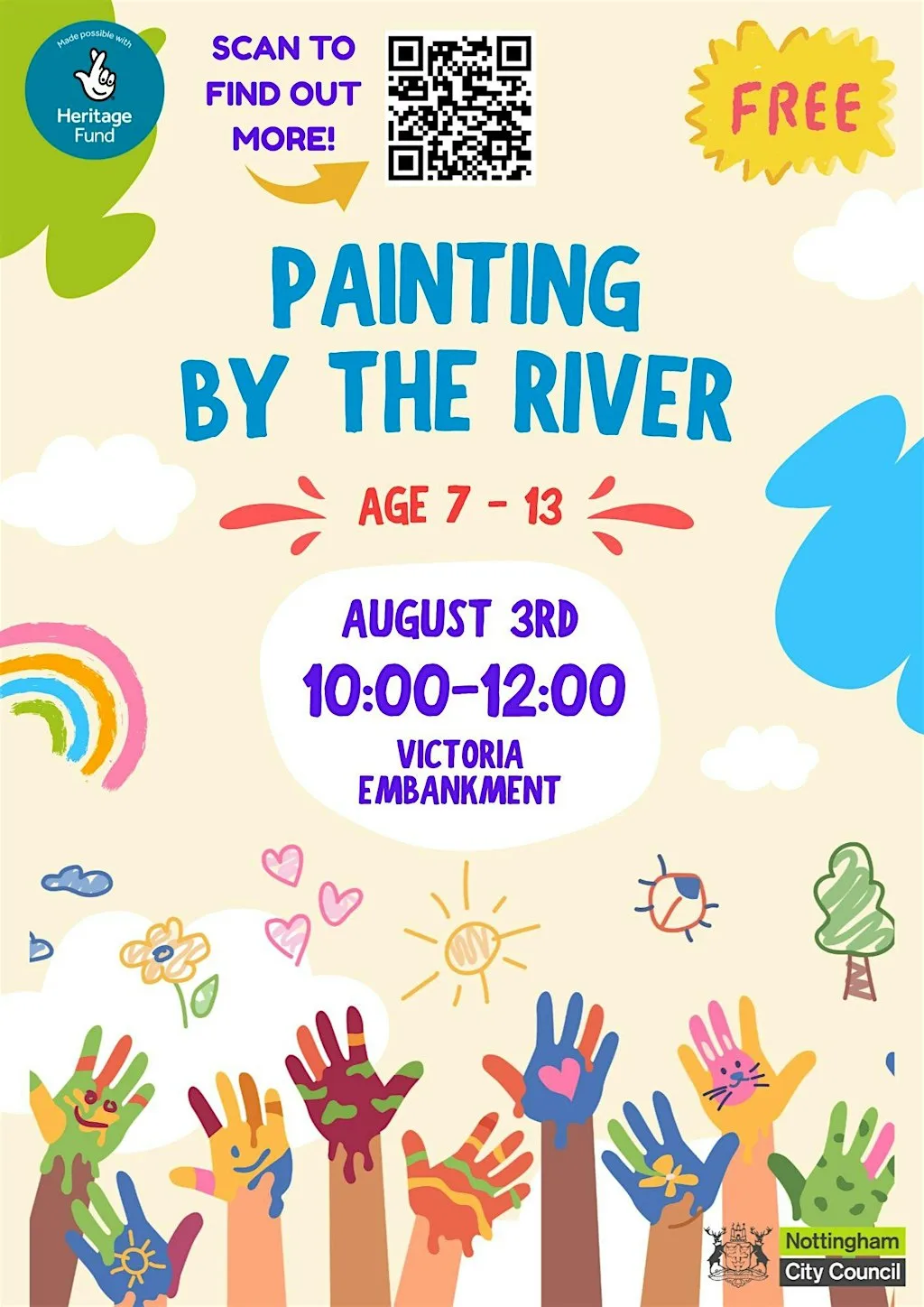 Painting by the River at The Embankment Children's Paddling Pool