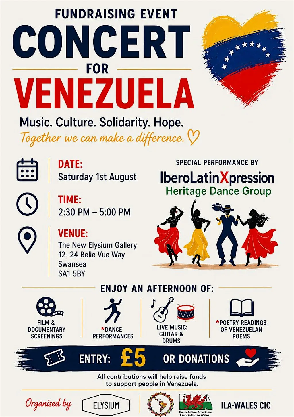 Fundraising Concert for Venezuelan victims of earthquakes at Elysium Gallery & Studios