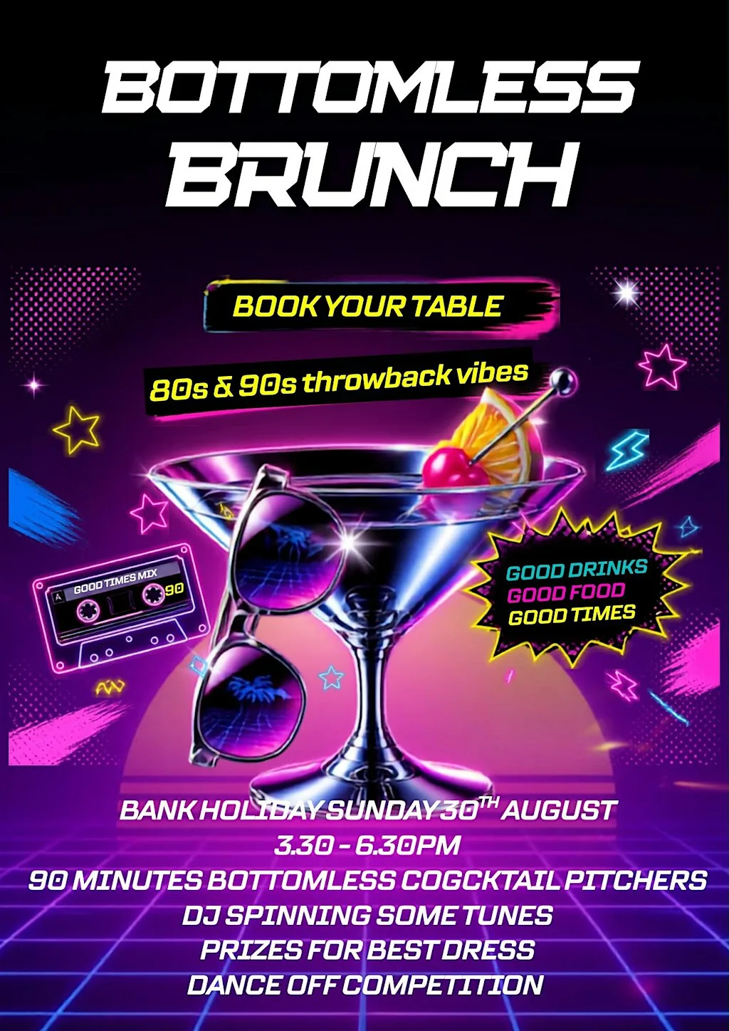 80's 90's Bottomess Brunch at Olive & Twist - Plymouth City Centre