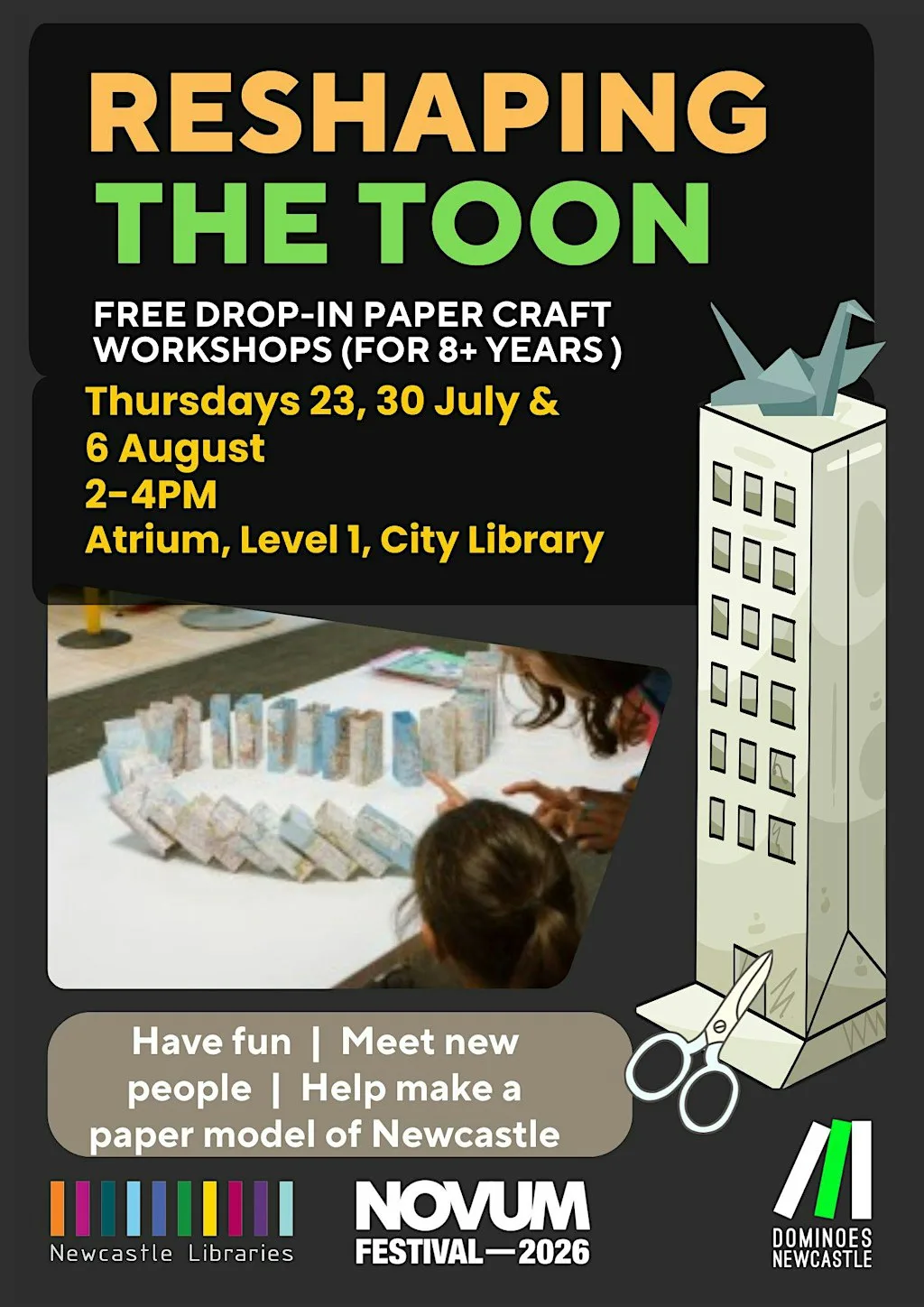 Reshaping the Toon Papercraft workshop- part of Novum Festival at Room 5, Level 4, Newcastle City Library