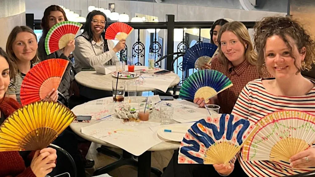 Paper Fan Painting Social Night by Whereabouts MCR