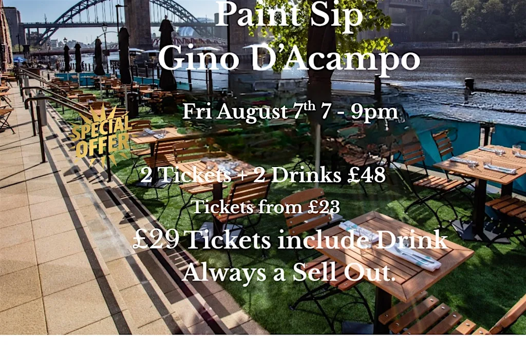 Paint Sip Gino D'Acampo Newcastle Quayside at Gino D'Acampo Restaurant Quayside Newcastle