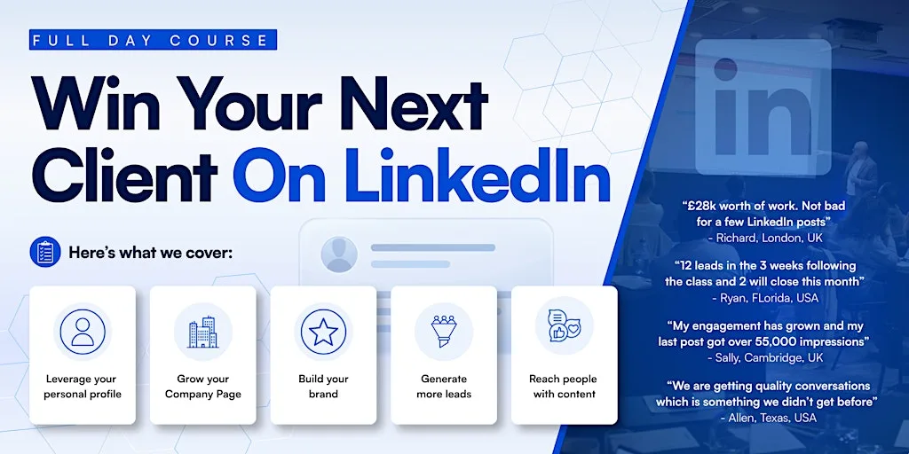 Win Clients on LinkedIn - Full Day Course - BIRMINGHAM Social Selling at Leonardo Royal Hotel Birmingham