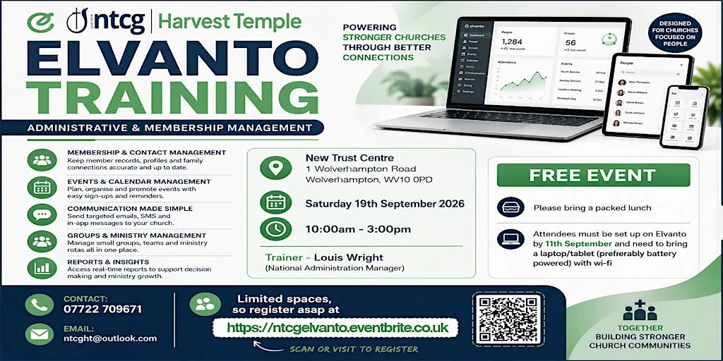 NTCG Elvanto Training - Administrative & Membership Management