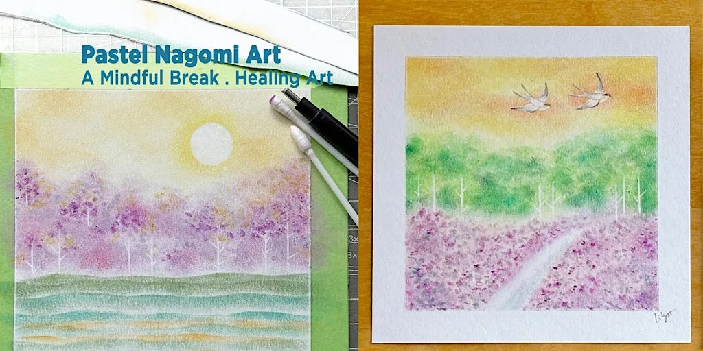 Pastel Nagomi Art Workshop. A Mindful Break at iCafe Merchant City