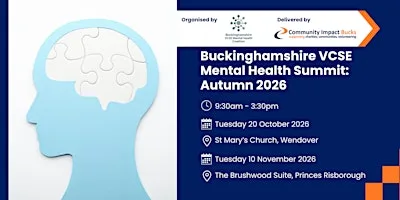 Buckinghamshire VCSE Mental Health Summit Autumn 2026: Day 2 at Brushwood Suite