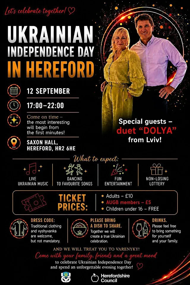 Ukrainian Independence Day in Hereford / День Незалежності України at Saxon Hall - Putson Community Centre