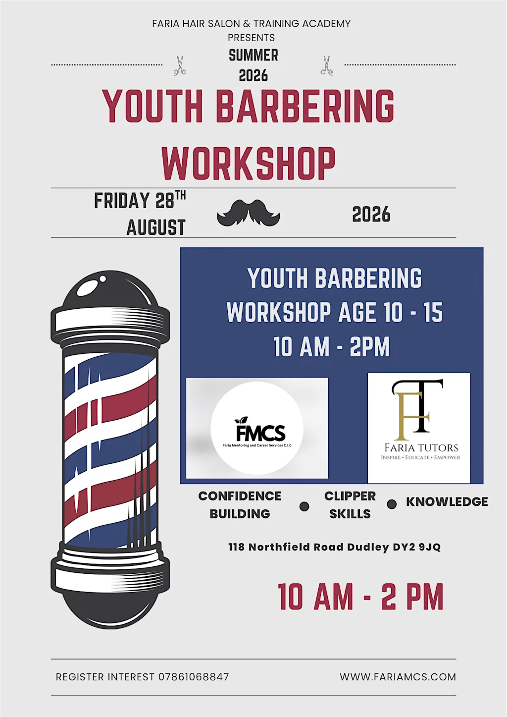 Youth Barbering Workshop at 118 Northfield Rd
