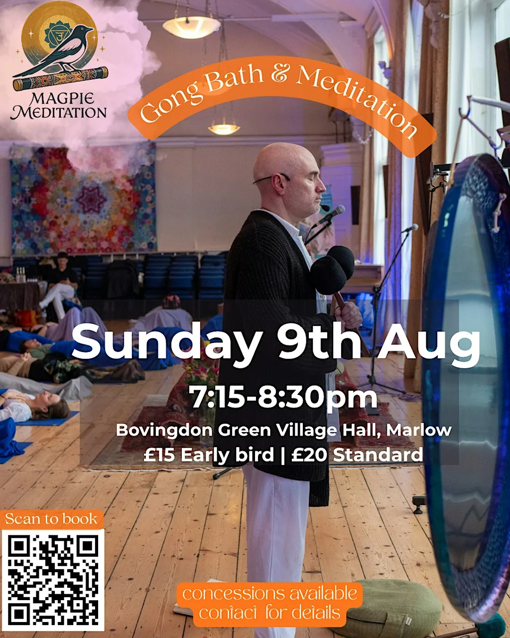 Gong Bath & Meditation in Marlow at Bovingdon Green Village Hall