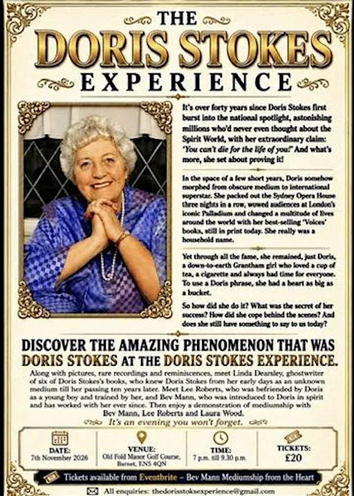THE DORIS STOKES EXPERIENCE at Old Fold Manor Golf Club