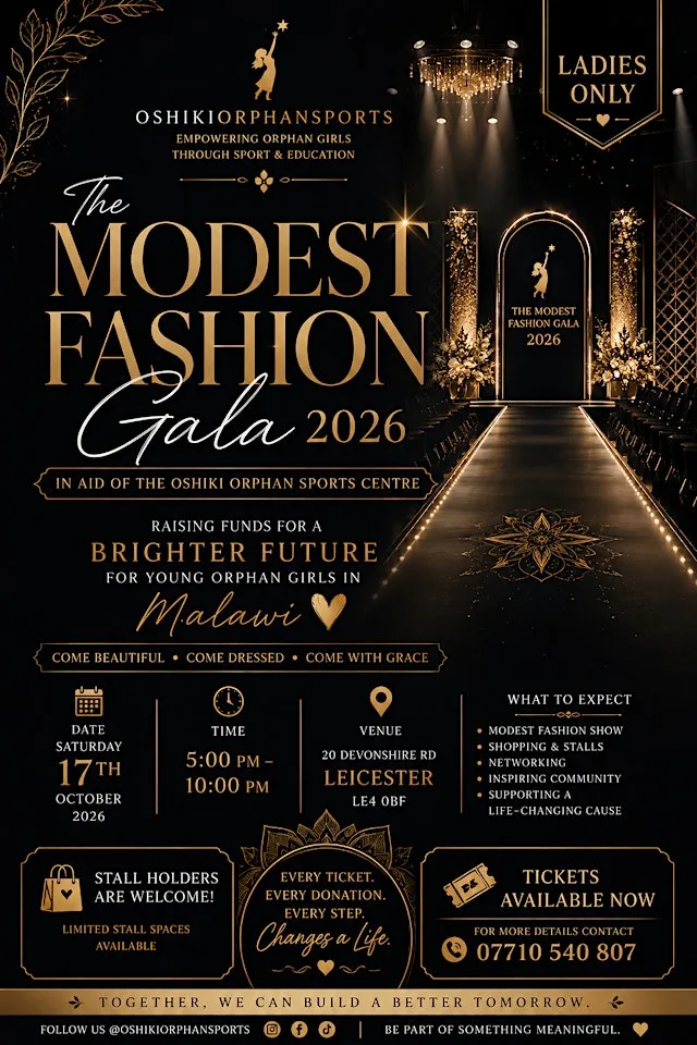 The Modest Fashion Gala 2026 In aid of the Oshiki Orphan Sports Centre at Party House