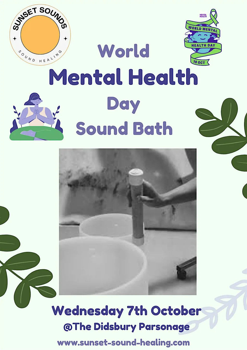 World Mental Health Day slow down Sound Bath at The Didsbury Parsonage Trust