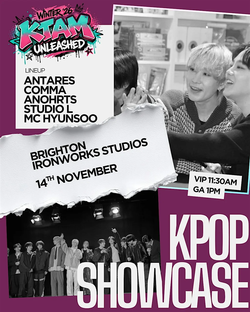 KTAM Unleashed 14th November Brighton at Ironworks Studios