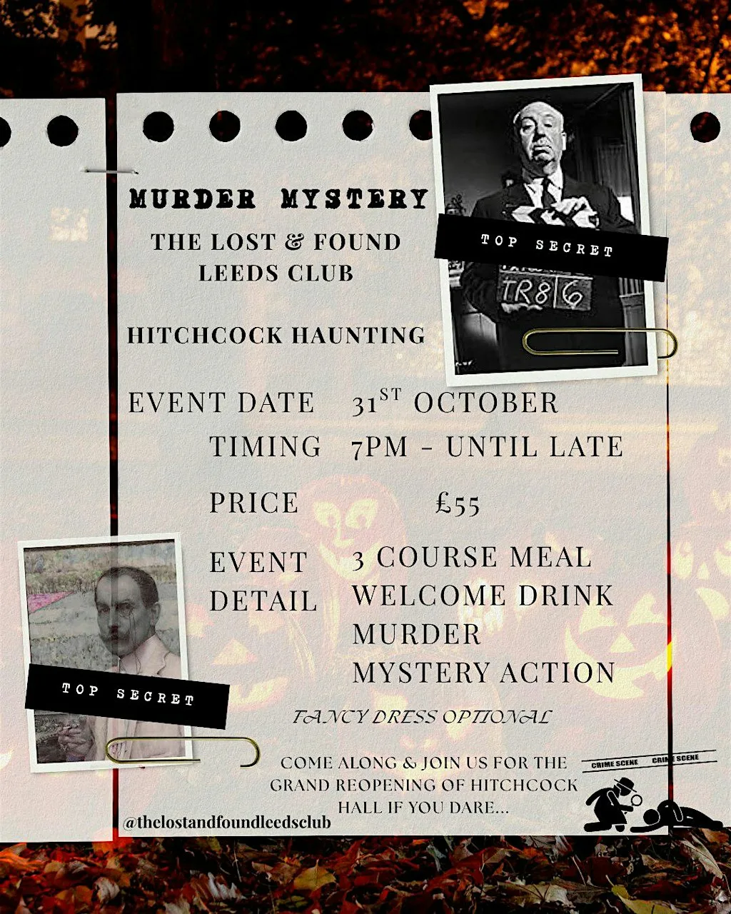 Hitchcock Haunting : Murder Mystery The Lost & Found Leeds Club at The Lost and Found Leeds Club