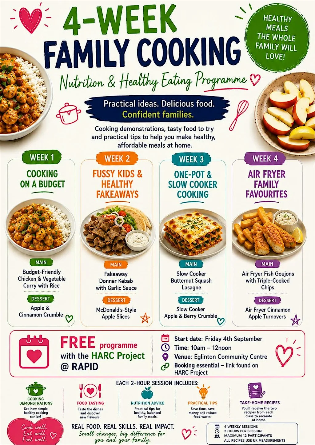 4 week Family Cooking Programme at Eglinton Community Hall