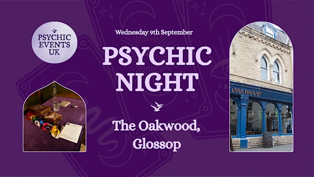 PSYCHIC READINGS NIGHT Wednesday 9th September, The Oakwood, Glossop at The Oakwood