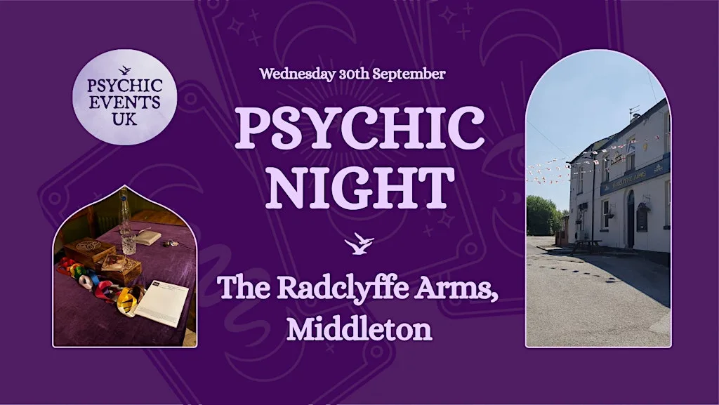 PSYCHIC READINGS NIGHT Wednesday 30th September, Radcliffe Arms, Middleton at Radclyffe Arms