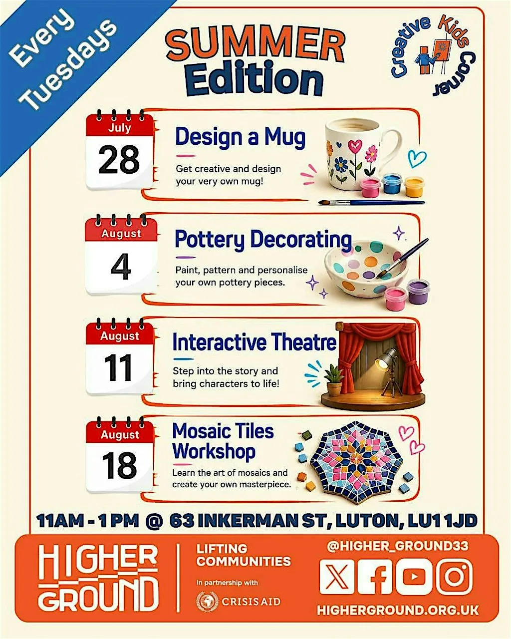 Creative Kids Corner: Summer Edition at Higher Ground