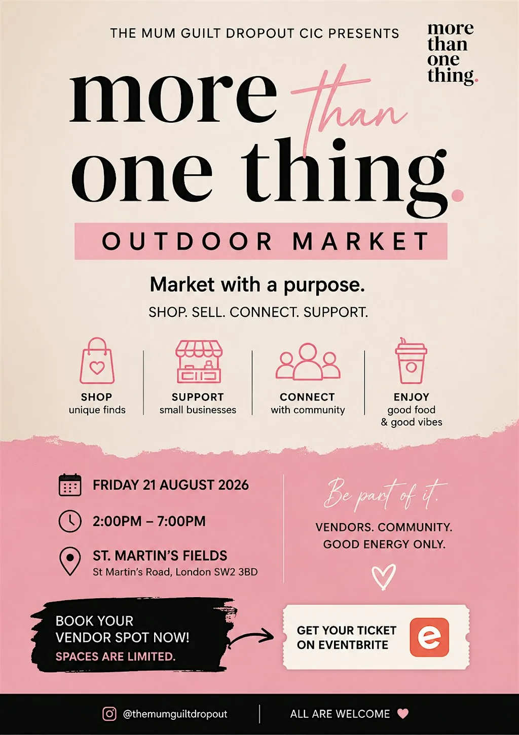 More Than One Thing Outdoor Market at Oasis St Martins The Village