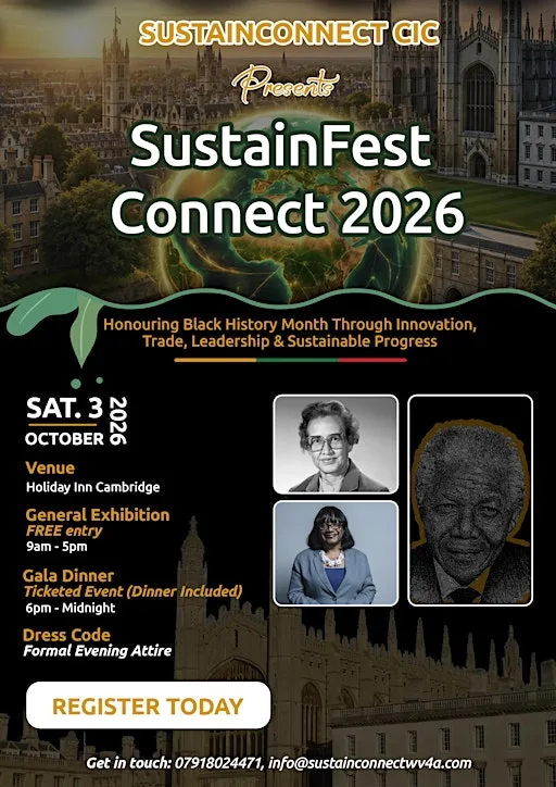 SustainFest Connect 2026: Honouring Black History Month Through Innovation, at Holiday Inn Cambridge, an IHG Hotel