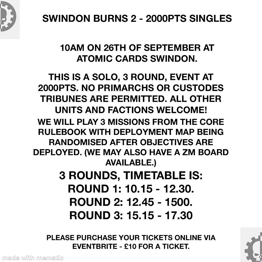 Swindon Burns 2 (Horus Heresy event)