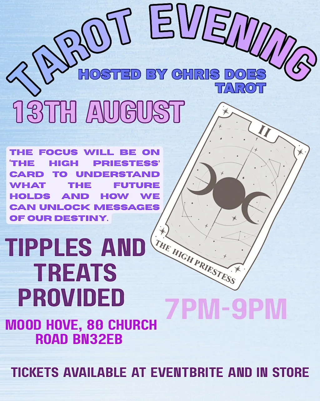 A MOODY TAROT EVENING WITH CHRIS -HIGH PRIESTESS