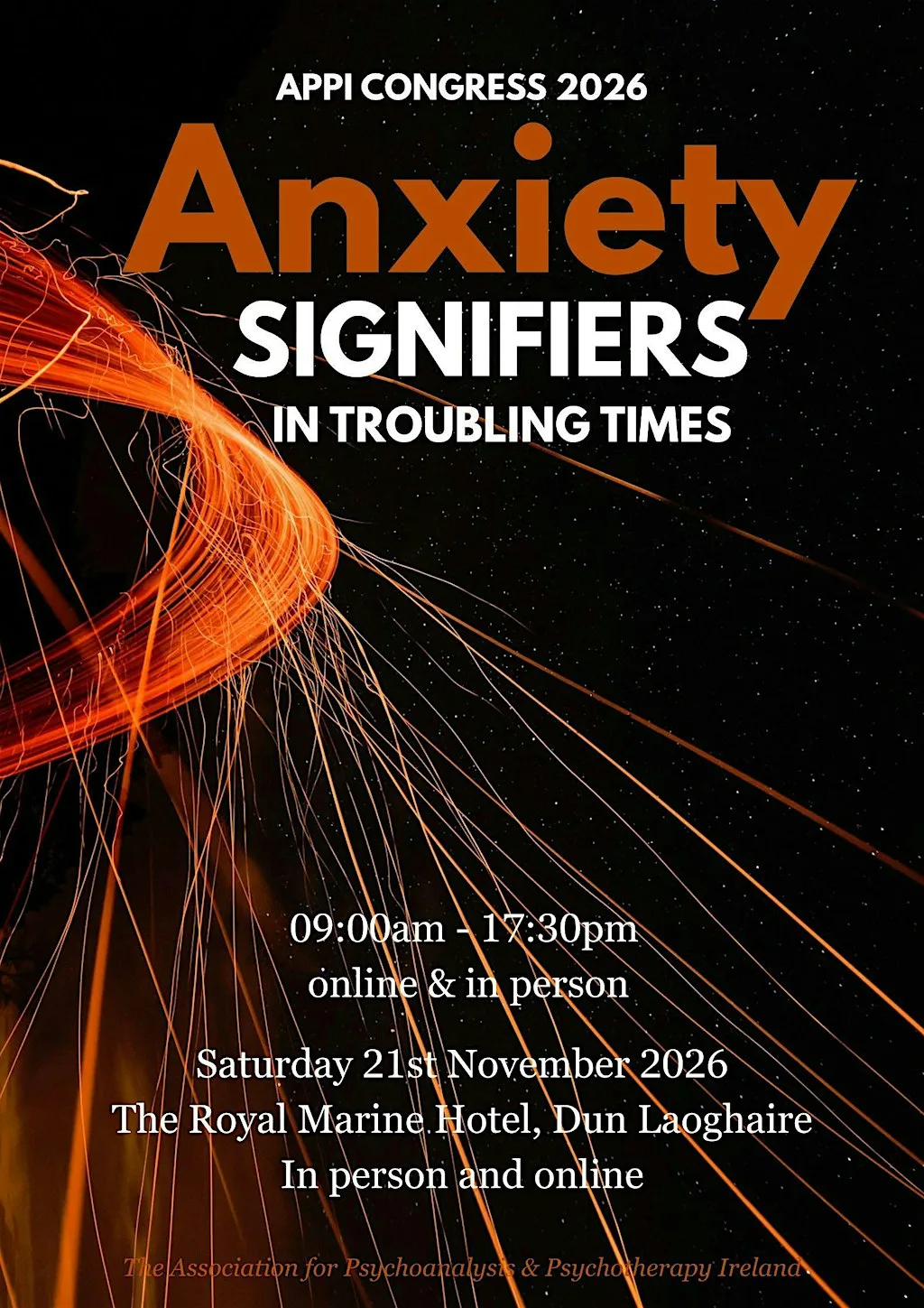 Anxiety Signifiers in Troubling Times - in-person and on-line at Royal Marine Hotel